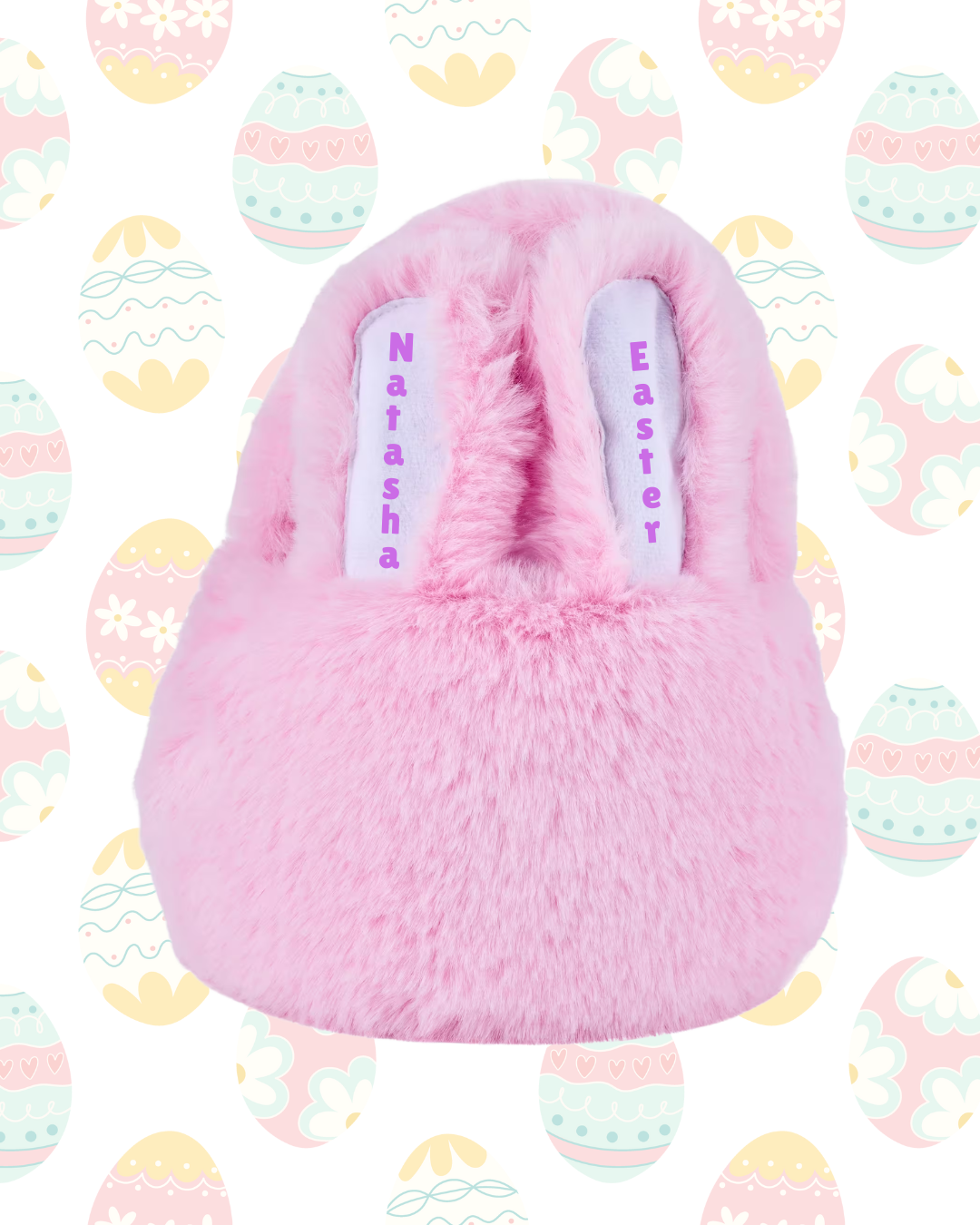 Personalised Plush "Floppy Ear" Bunny Bag – Custom Name - Pink & Blue