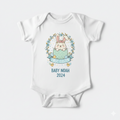 Baby Boy First Easter Floral Bunny Baby Onesie – Custom Year & Name