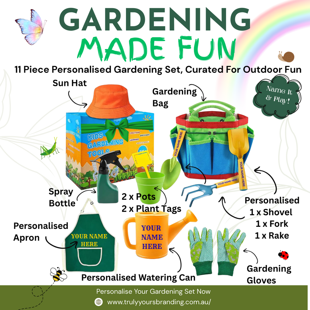 11-Piece Personalised Gardening Set for Kids – The Must-Have Gift to Inspire Outdoor Play